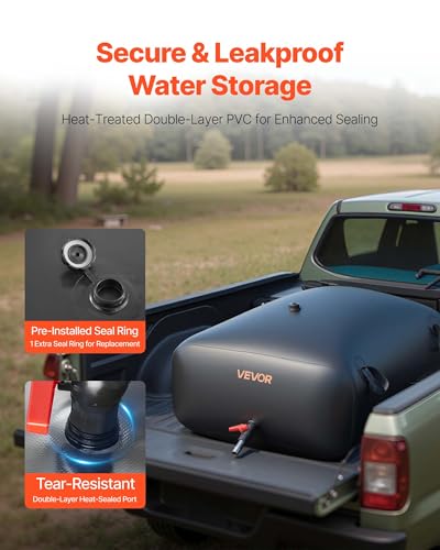 87.2 Gal Collapsible Water Storage Bladder, Wear-Resistant PVC Tank
