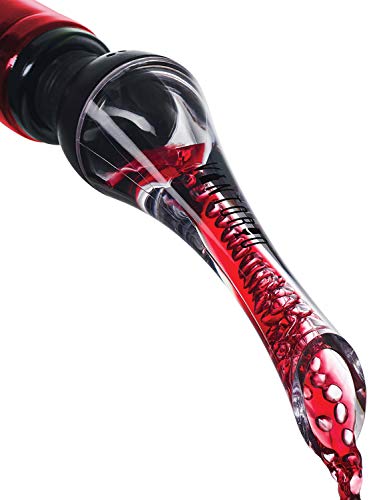 Wine Aerator Pourer and Decanter Spout - Premium Drip-Free Pourer (Black)