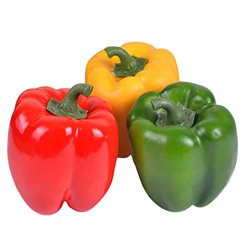 Artificial Bell Peppers 6-Piece Set, Lifelike Foam Decorative Vegetables