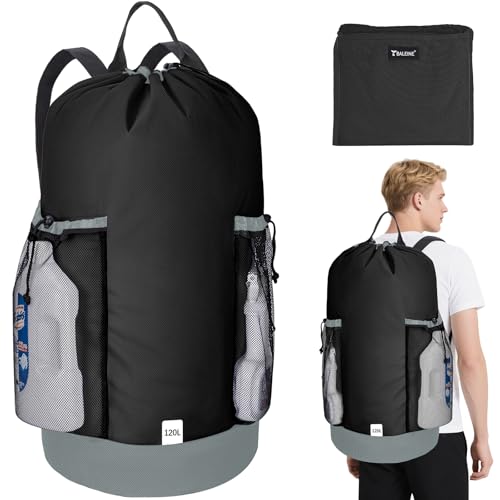 120L Extra Large Laundry Backpack - Heavy Duty Oxford Travel Laundry Bag