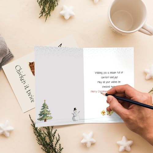 Nchigedy Cute Chicken Christmas Card - Variation #2, Funny Holiday Card for Family