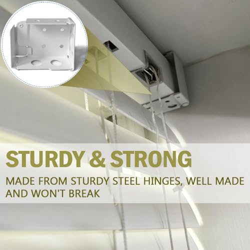 2-Inch High Profile Mini Blind Brackets, Steel Window Headrail Holders