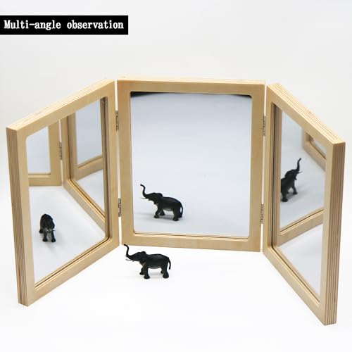 3-Panel Folding Mirror for Preschool Classrooms and Light Table Exploration