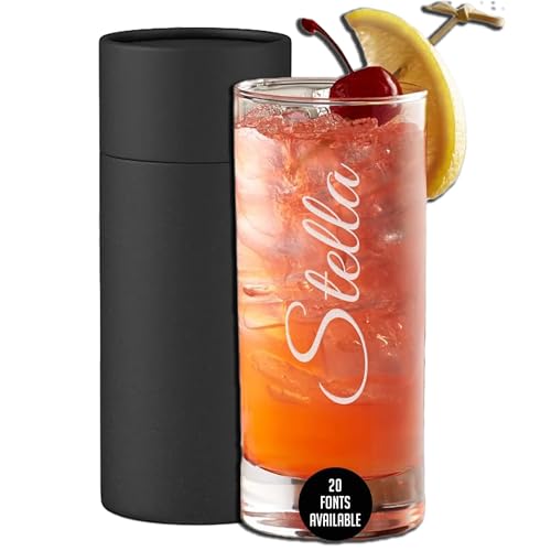 Personalized 11.5oz Custom Engraved Collins Cocktail Glass - Gift for Men & Women