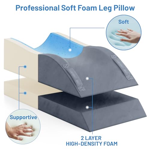 Leg Elevation Pillow for Recovery | Adjustable Memory Foam Wedge