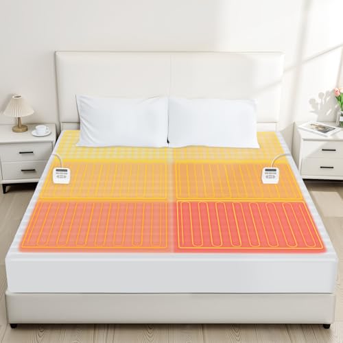 Heated Mattress Pad King with 6-Zone Control & 10 Heat Settings