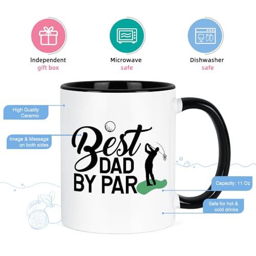 YHRJWN Best Dad By Par 11 Oz Golf Mug – White