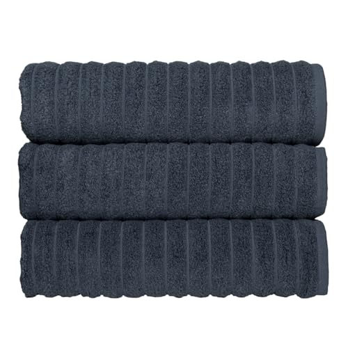 3-Piece Jumbo Bath Sheet Set, 100% Turkish Cotton, 40"x65", Dark Blue