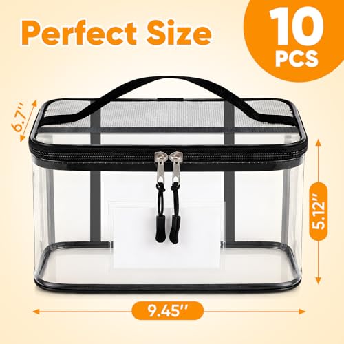 10-Pack Clear Toy Storage Bags with Handles and Zippers, Waterproof Organizer