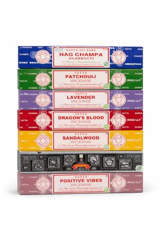 Incense Sticks Variety Pack Gift Set - 7 Aromatherapy Scents (15g Each)