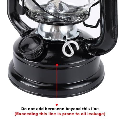 Black Vintage Kerosene Oil Lamp Indoor Hurricane Lanterns - Set of 2