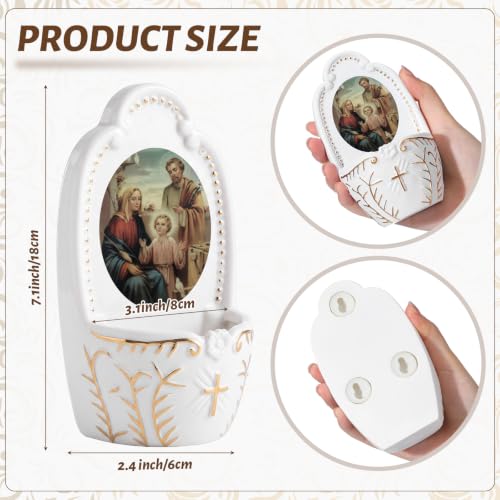 Holy Family Holy Water Font for Wall - Resin Religious Wall Decor