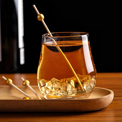 200 Pcs 4.7-Inch Bamboo Cocktail Picks with Gold Ball for Appetizers