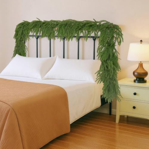 LVZHIYUAN 2 Pack 9 FT Artificial Norfolk Pine Garland for Christmas & Holiday Decor