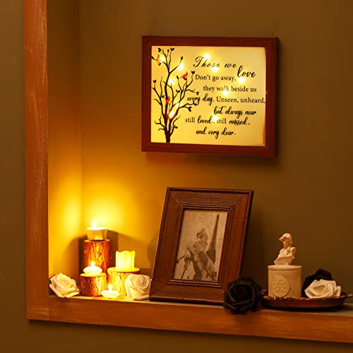 10x8 Inch Wooden Memorial Shadow Box with LED Lights and Cardinal Design