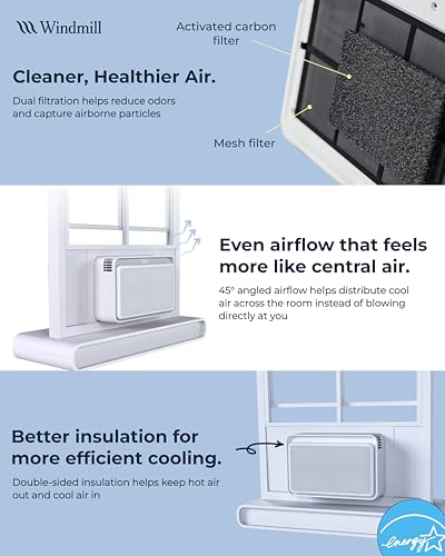 6,000 BTU Window Air Conditioner Cools 250 Sq Ft Smart AC Unit