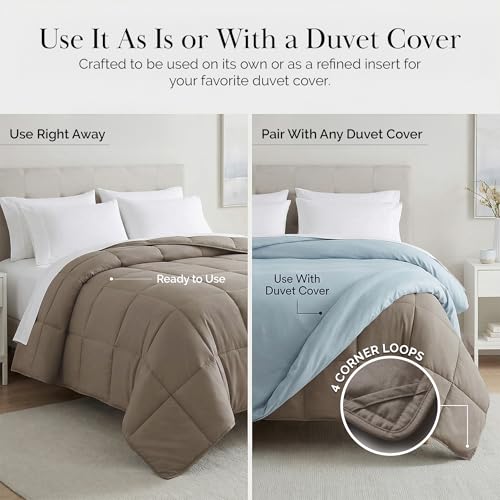 Oversized King Down Alternative Comforter - Dark Taupe, All Season