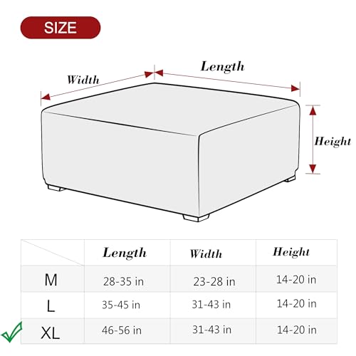 X-Large Soft Stretch Knitted Jacquard Ottoman Cover - Beige