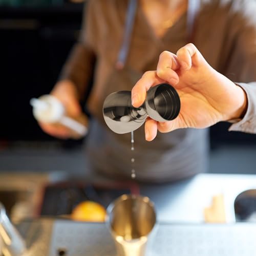 Eispap 1 Pack Black Stainless Steel Cocktail Jigger 2 OZ/1 OZ with Measurements