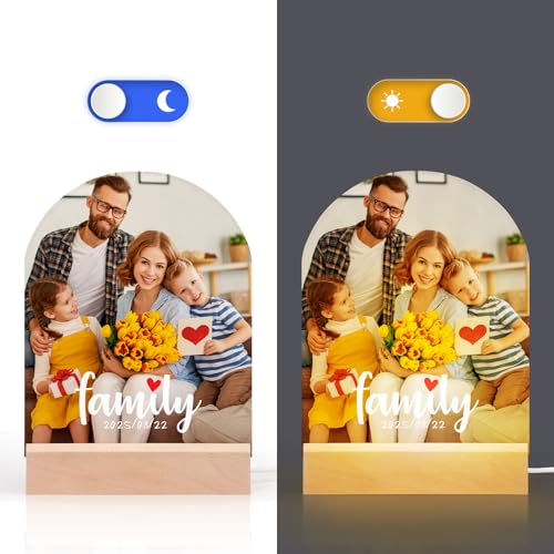 PYD Life 4 Pack Sublimation LED Acrylic Night Lights - 6x8 Arch with Wood Stand