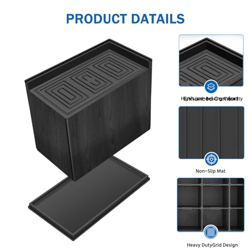 5-Inch Heavy Duty Bed Risers - 4 Pack Black Furniture Elevators