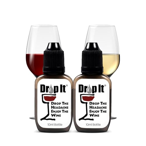 Natural Wine Drops Sulfite & Tannin Remover for Red & White Wine (2 Pack)