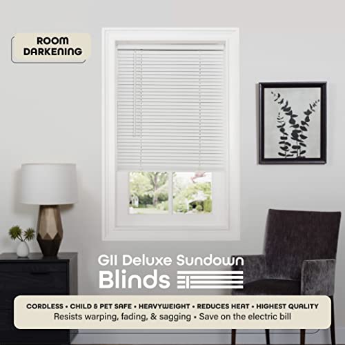 Cordless Room Darkening Mini Blinds, 29x64 in, Pearl White