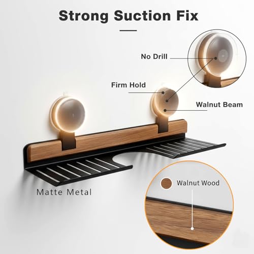 15.7-Inch Over Sink Shelf, Suction Cup Kitchen and Bathroom Organizer