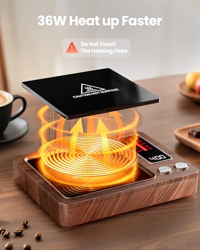 Gaiatop Wooden Coffee Mug Warmer, Smart Candle Warmer for Hot Beverages