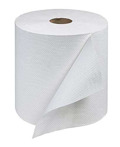 Universal White Commercial Hand Towel Rolls - 1-Ply, 800 ft (6 Pack)