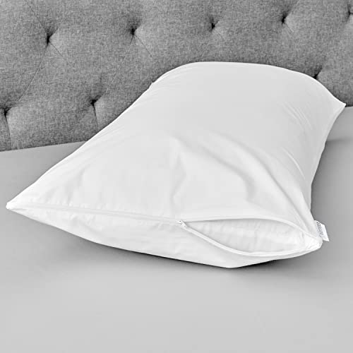 Hot Water Washable Zippered Pillow Protectors - Standard/Queen - 2 Pack