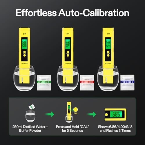VIVOSUN Digital pH Meter Pen Tester with ATC and Backlit LCD for Hydroponics and Pools