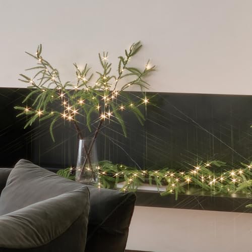 Norfolk Pine Garland with Lights - 6FT Lighted Holiday Decor with Timer & USB Power