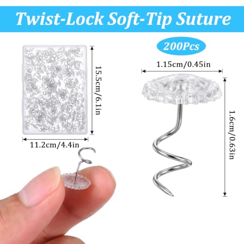 200 Clear Upholstery Pins for Bed Skirts & Furniture Covers