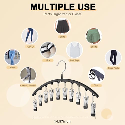 Leggings Organizer for Closet 2-Pack Metal Yoga Pants Hangers with 20 Clips