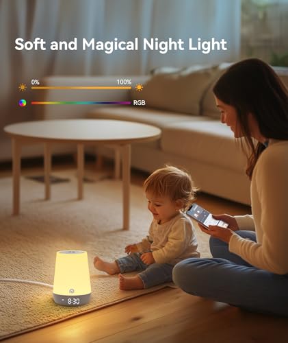 Baby White Noise Sound Machine with Night Light, Sleep Trainer & App Control