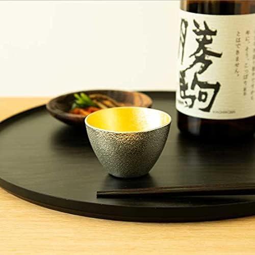 Japanese Handmade Sake Cup with Gold Leaf and Kimono Wrapping - Traditional Craft