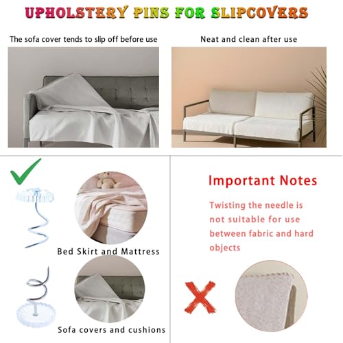 100-Pack Bed Skirt Pins - Secure Upholstery Fasteners for Slipcovers