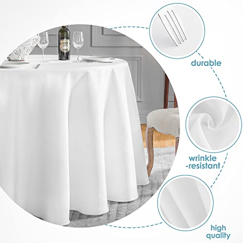 120-Inch Round Polyester Tablecloths - 6 Pack, Stain & Wrinkle Resistant