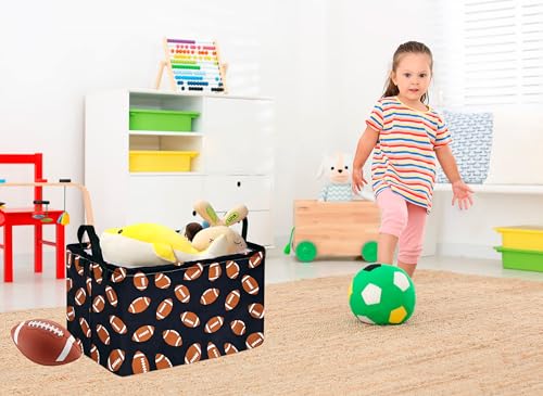 Collapsible Kids Toy Storage Bin - Linen Fabric Nursery Laundry Basket