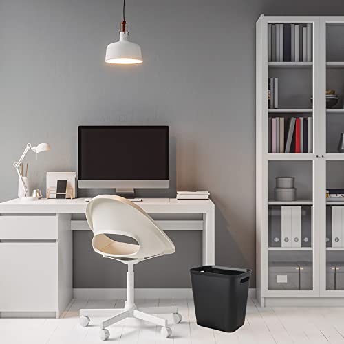 UUJOLY 3.5 Gallon Small Plastic Trash Can, Black Wastebasket for Bathroom and Office