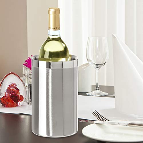 Stainless Steel Double Wall Wine Cooler - Insulated Tabletop Chiller