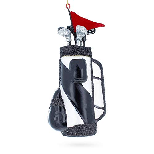 Golf Bag Ornament with Clubs - Handcrafted Glass Christmas Decoration