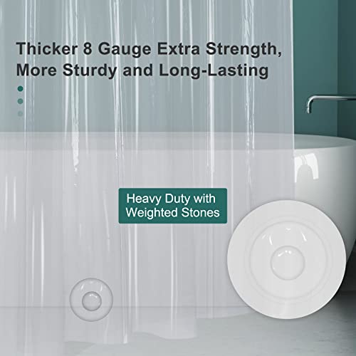 AmazerBath Clear Plastic Shower Curtain Liner 72x72 Heavy Duty PEVA