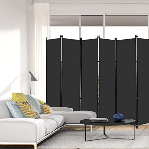 6-Panel Folding Privacy Screen, 6ft Tall Portable Room Divider Partition