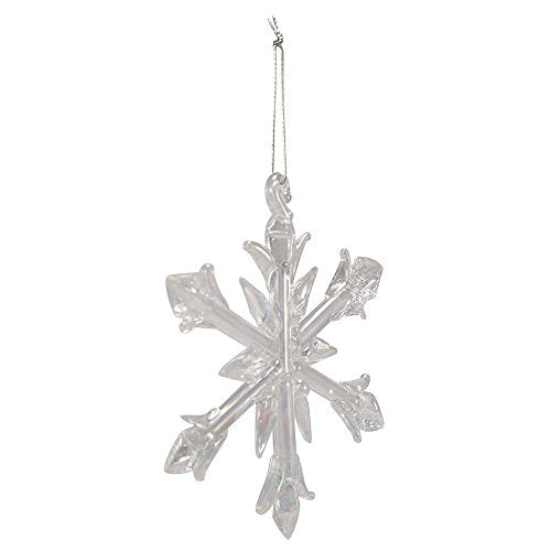 Kurt Adler 2in Glass Iridescent Snowflake Ornaments - 12-Piece Christmas Set