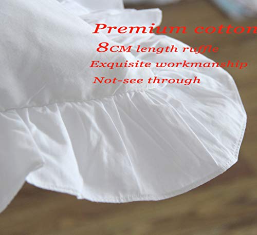 Set of 2 Ruffled Euro Shams 26x26 Inch, 100% Cotton Pillow Covers