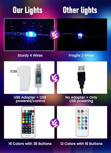 Minetom 33ft Color Changing LED Fairy String Lights with Remote