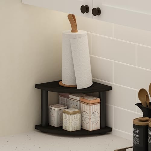 2-Tier Corner Kitchen Countertop Organizer Shelf, Espresso