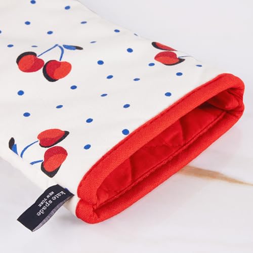 Cherry Dot Kitchen Towel, Oven Mitt & Pot Holder 4-Piece Set - 100% Cotton